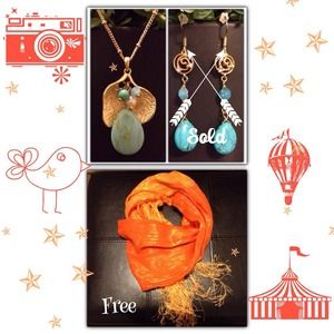 Turquoise Necklace & Earrings! Get a FREE Scarf!🍃