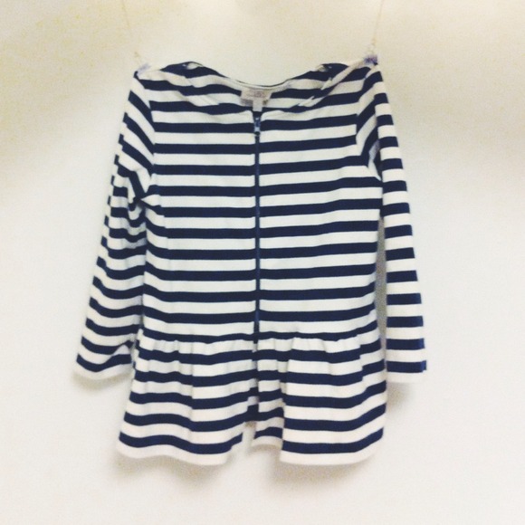 Striped Zara Peplum Jacket with Zipper Detail