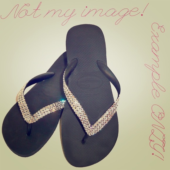 Shoes - Custom Swarovski Flip Flops