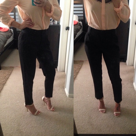 🔴sold BLACK TROUSER CAPRI PANTS - Picture 2 of 3