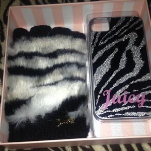 juicy iPhone cover & fingerless gloves