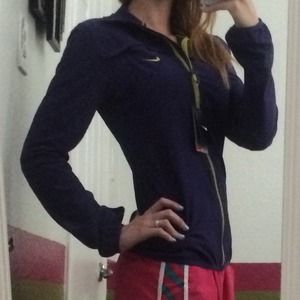Purple and Lime Green Nike Running Jacket.