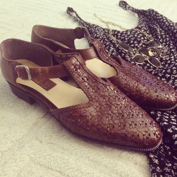 π₯ Vintage Woven Leather Loafer Sandal Shoe - Picture 2 of 2