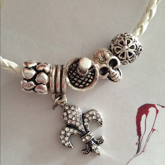 Pandora white leather bracelet Clearance