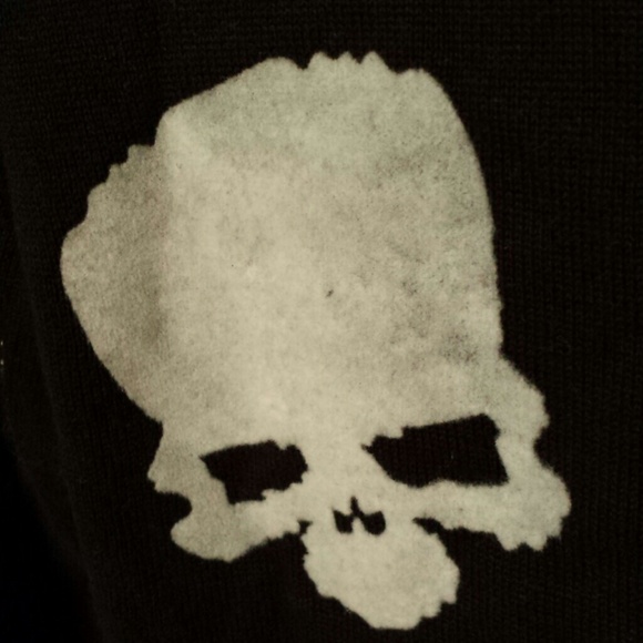 Sweaters - Black sweater with grey skulls S Sweaters - Black sweater with grey skulls S