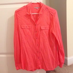 GAP Button Down Coral Top