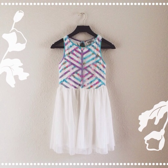 White Pastel Lattice Dress