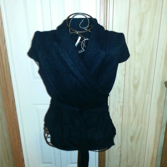 Black Wrap Sweater - Picture 1 of 3