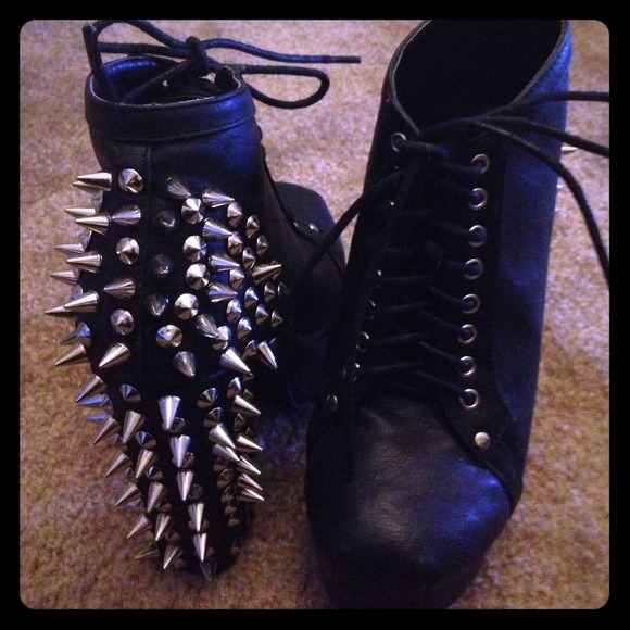 Black Spiked Heels