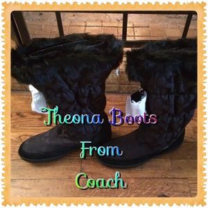 💥👢👢NWT Black Coach Theona Boots size 7.5 👢👢💥