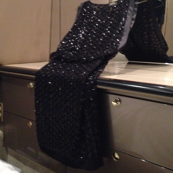 Black poka dot cocktail dress
