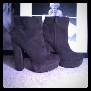 Grey Platform Booties