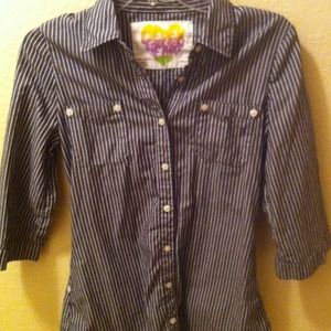 Black and white pinstripe button down shirt!!