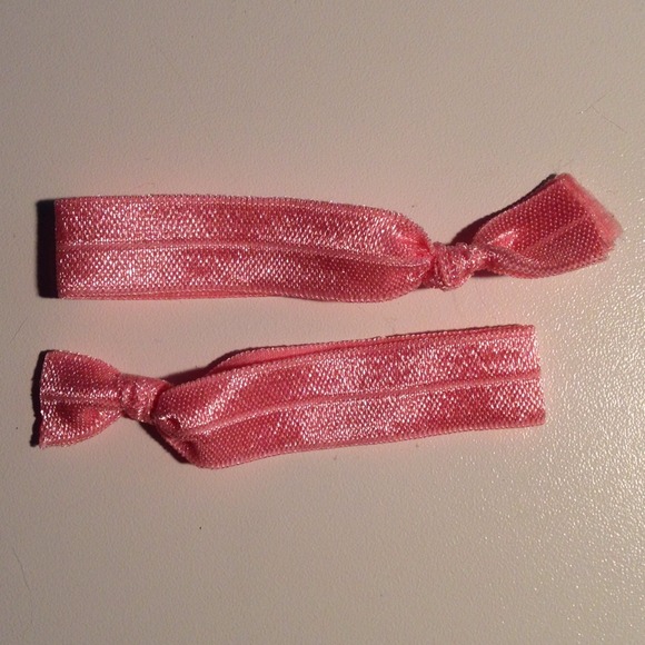 Light Pink Fold Over Elastic Hair Ties