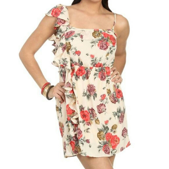 Floral one shoulder dress
