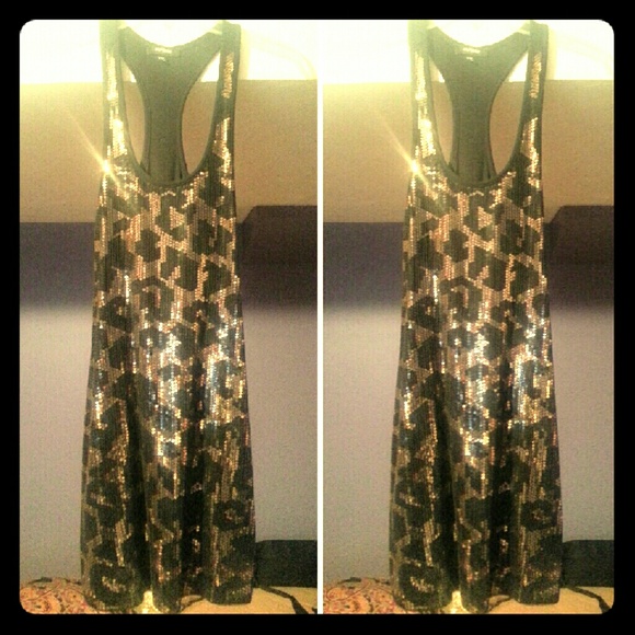 Express sequined racerback dress