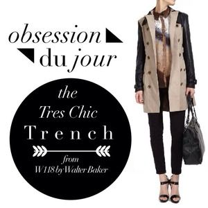 🎉HOST PICK🎉Chic trench with faux leather sleeves