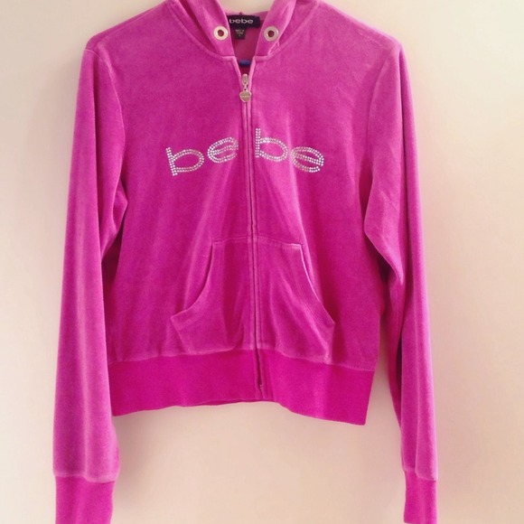 ⭐️Pink bebe hooded zippered sweatshirt