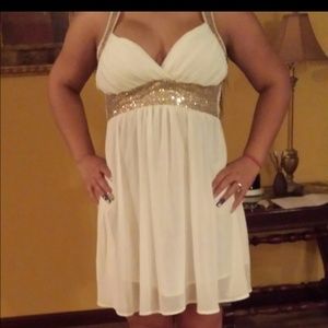 White and gold dress