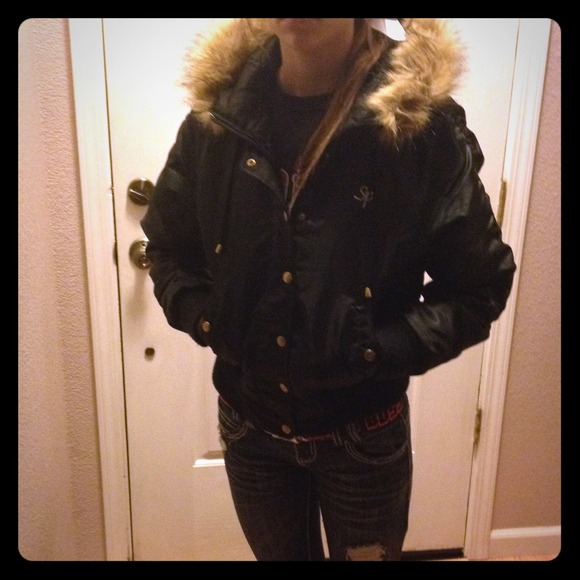Hooded Jacket with faux fur