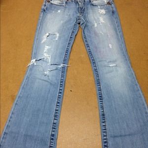 Big star Casey k jeans low rise fit destroyed
