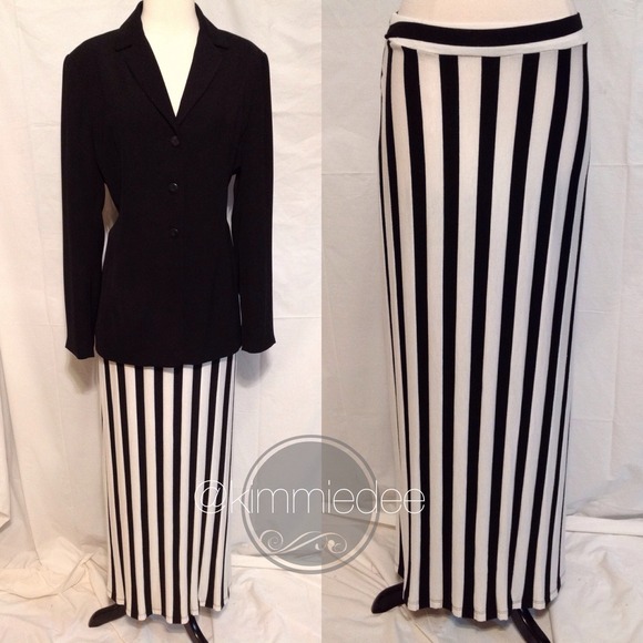 Boutique Dresses & Skirts - Last M! black & white vertical stripe Maxi Skirt