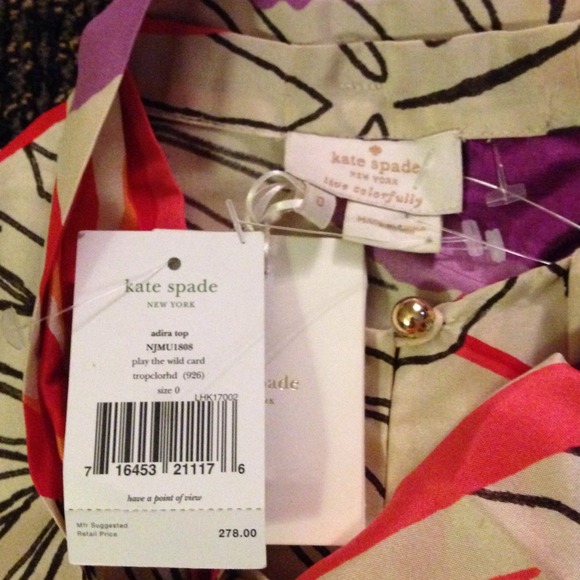 Kate Spade Adria "play the wild card" top - Picture 2 of 3