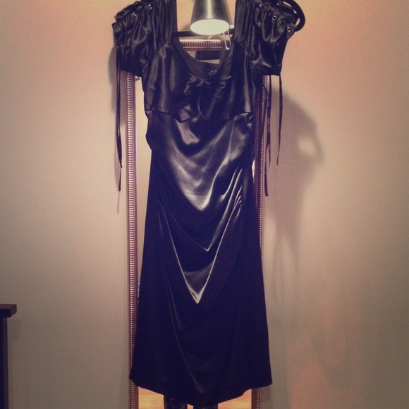 Black Satin Betsey Johnson Dress