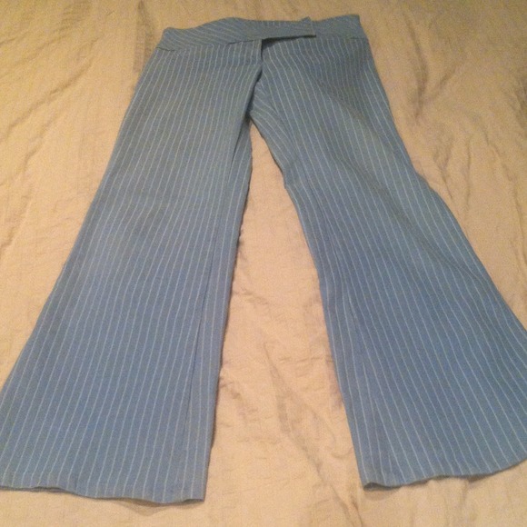 Vintage light blue striped wide leg trousers