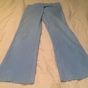 Vintage light blue striped wide leg trousers