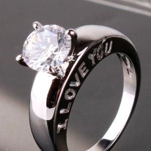 "I love you" crystal stone ring!!! New!