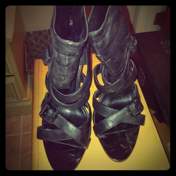 High heeled strappy sandals