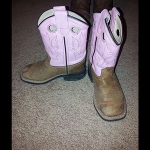 Old west  size 8  little girls pink top girl boots