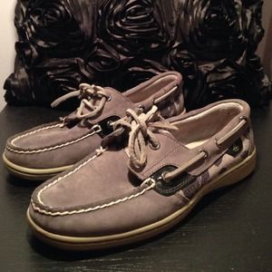 Women's Sperry Boat Bluefish Graphite CheetahSuade