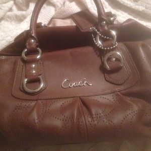 Authentic  Brown Leather Coach Satchel