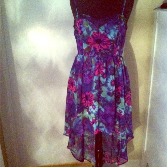 Floral hi lo dress