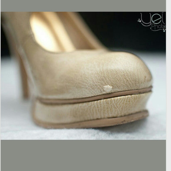 Cream Beige Pumps 5 inch heel sz 9 - Picture 2 of 4