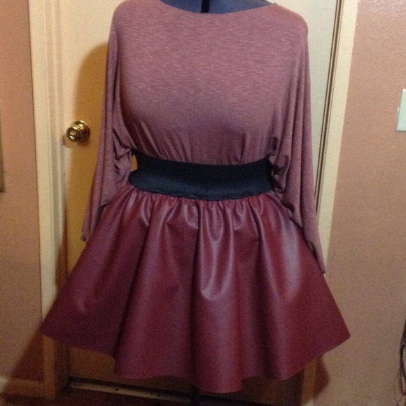Red skater skirt.