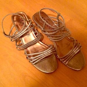 Silver Strappy Sandals/Heels