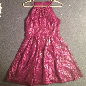 Sleeveless plum lace dress! Size 7/8