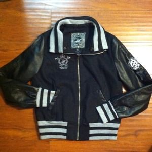 NWOT Beverly Hills Polo Faux Leather/Wool Jacket