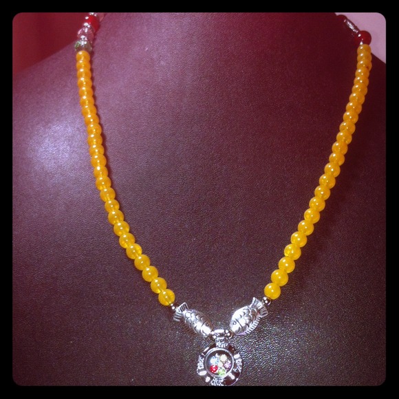 469. Yellow Agate, Austrian & Swarovski crystals