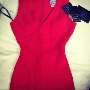 Herve leger red bandage dress