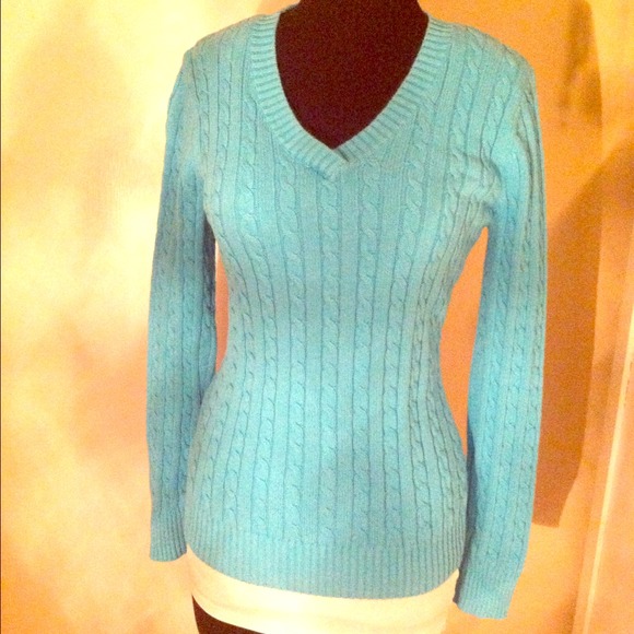 Turquoise Cable Knit Sweater