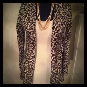 Leopard print cardigan sweater