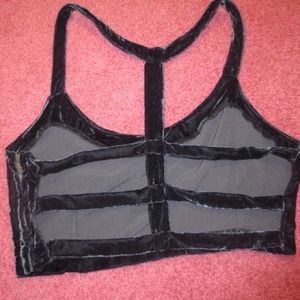 Brandy Melville velvet caged crop top