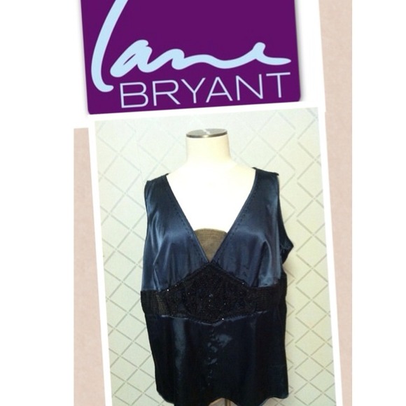 Lane Bryant Midnight blue beaded cami