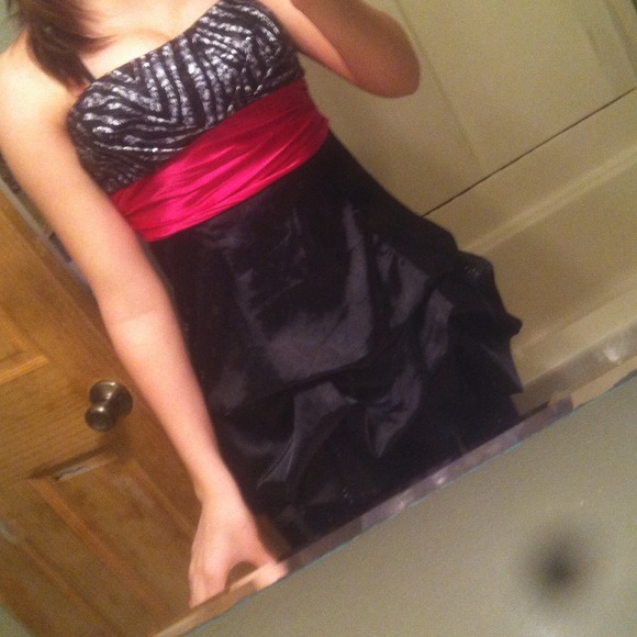 Zebra pink and black dress