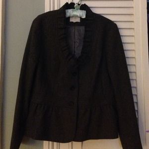 Ann taylor loft wool jacket with cute ruffles.