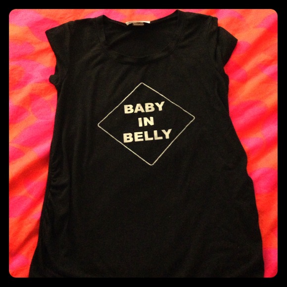 SOLD Maternity cute t-shirt says 'baby in belly'!!